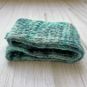 Handgestrickter Knotenschal Petrol Strukturmuster ca 11 x 105 cm