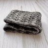 Handgestrickter Knotenschal Grau Strukturmuster ca 12 x 100 cm