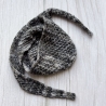 Handgestrickter Knotenschal Grau Noppenmuster ca 12 x 100 cm