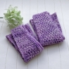 Handgestrickter Knotenschal Lila in Noppenmuster ca 12 x 115 cm