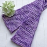 Handgestrickter Knotenschal Lila in Noppenmuster ca 12 x 115 cm