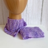 Handgestrickter Knotenschal Lila in Strukturmuster ca 11 x 100 cm