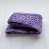 Handgestrickter Knotenschal Lila in Strukturmuster ca 11 x 100 cm