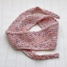 Mini Tuch Rosa gesprenkelt in Noppen gestrickt ca 11 x 110 cm
