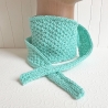 Mini Tuch Mint Knotenschal in Noppen gestrickt ca 12 x 105 cm