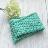 Mini Tuch Mint Knotenschal in Noppen gestrickt ca 12 x 105 cm