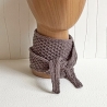 Knotenschal Taupe Minituch in Noppen gestrickt ca 12 x 105 cm