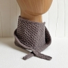 Knotenschal Taupe Minituch in Noppen gestrickt ca 12 x 105 cm