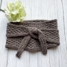 Knotenschal Taupe Minituch in Noppen gestrickt ca 12 x 105 cm