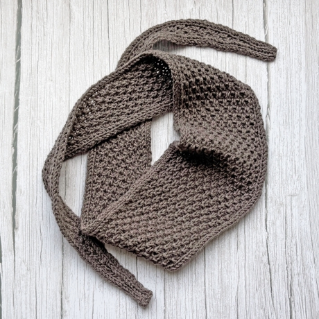 Knotenschal Taupe Minituch in Noppen gestrickt ca 12 x 105 cm