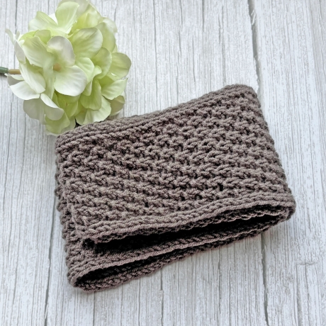 Knotenschal Taupe Minituch in Noppen gestrickt ca 12 x 105 cm