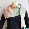 Dreieckstuch Regenbogen Verlauf handgestrickt ca 40 x 160 cm