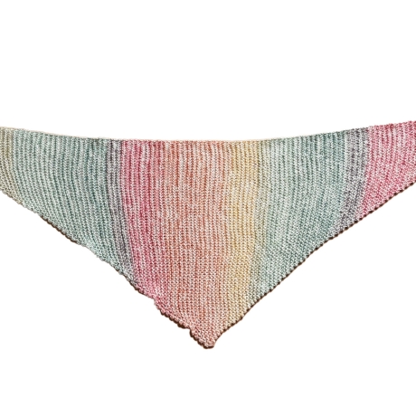Dreieckstuch Regenbogen Verlauf handgestrickt ca 40 x 160 cm