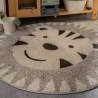 Kinderteppich Kinderzimmer Teppich rund grau