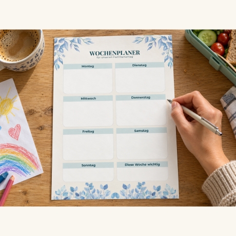 Familien-Wochenplaner zum Ausdrucken | 5 PDF-Planerseiten