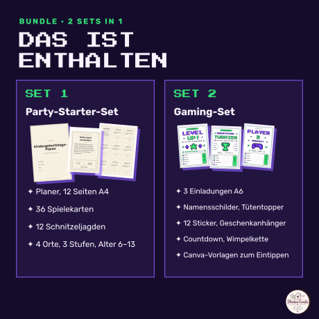 Kindergeburtstag Bundle Gaming: Party-Set + Starter-Set, PDF