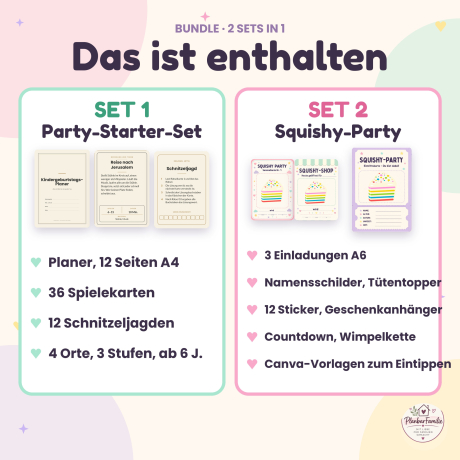 Kindergeburtstag Bundle Squishy: Party-Set + Starter-Set