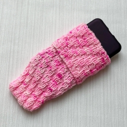 Handyhülle Rosa Pink Handarbeit Umfang dehnbar bis ca 22 cm