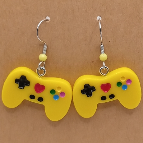 Controller gelb Gamer Zocker Ohrhänger Ohrringe Modeschmuck