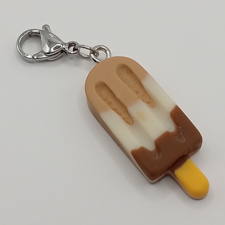 Eis am Stiel hellbraun weiß braun Clip Anhänger Bettelarmband