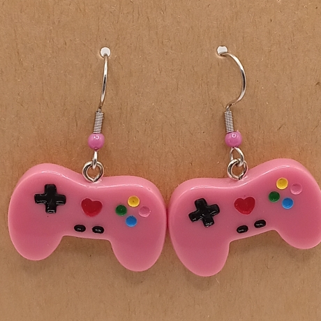 Controller pink Gamer Zocker Ohrhänger Ohrringe Modeschmuck