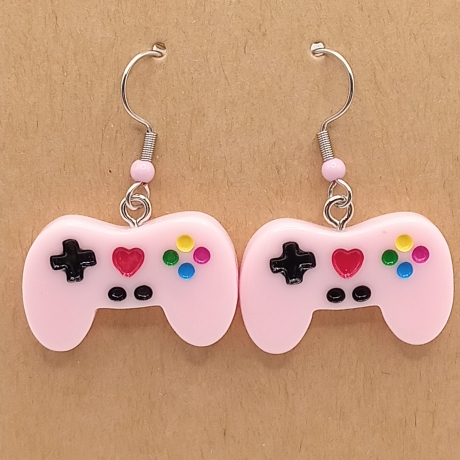 Controller rosa Gamer Zocker Ohrhänger Ohrringe Modeschmuck