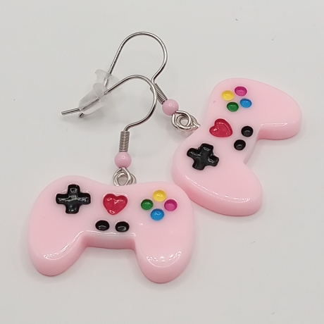 Controller rosa Gamer Zocker Ohrhänger Ohrringe Modeschmuck