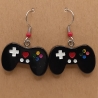 Controller schwarz rot Gamer Zocker Ohrhänger Ohrring Modeschmuck