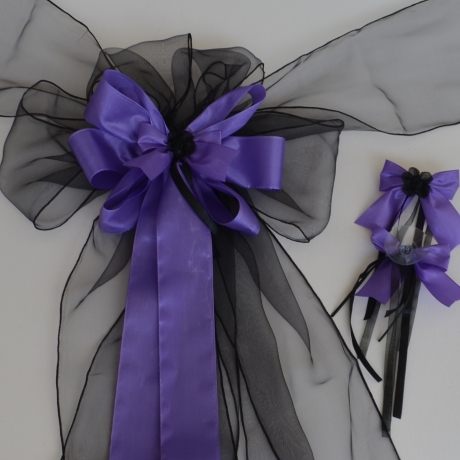  Autoschmuck Hochzeit, Gothic, Mittelalter, Dekoschleife 3-teilig