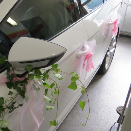 Hochzeit - Brautauto - 5 Teile - Autoschleife - Schleifenset
