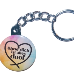Liebesspruch Schlüsselanhänger 25 mm Kette