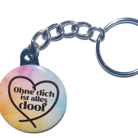 Liebesspruch Schlüsselanhänger 25 mm Kette