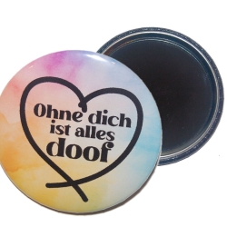 Liebesspruch Taschenspiegel 59 mm Metall Liebe 