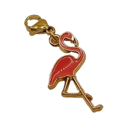 Flamingo Charm pink Clip Anhänger Bettelarmband Kinder