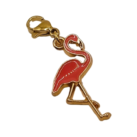 Flamingo Charm pink Clip Anhänger Bettelarmband Kinder