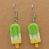 süße Eis am Stiel grün weiß gelb Ohrhänger Modeschmuck