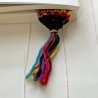 Lesezeichen Grau Schwarz bunt verschiedene Formen handgestrickt 