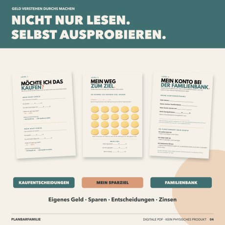 Finanzbuch Kinder zum Verschenken, Geldgeschenk Vorlage