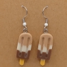 süße Eis am Stiel hellbraun weiß braun Ohrhänger Modeschmuck