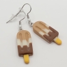 süße Eis am Stiel hellbraun weiß braun Ohrhänger Modeschmuck
