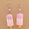 süße Eis am Stiel lila hellgelb rosa Ohrhänger Modeschmuck