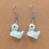 Enten Entchen blau Ohrhänger Ohrringe Modeschmuck