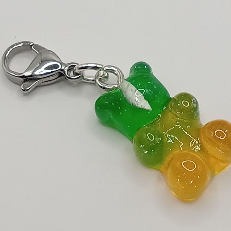 süße Gummibärchen grün gelb Clip Anhänger Bettelarmband Kinder