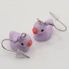 Enten Entchen lila Ohrhänger Ohrringe Modeschmuck