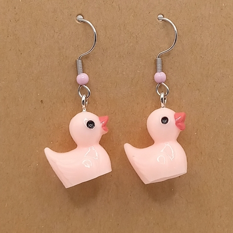 Enten Entchen rosa Ohrhänger Ohrringe Modeschmuck