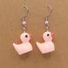 Enten Entchen rosa Ohrhänger Ohrringe Modeschmuck