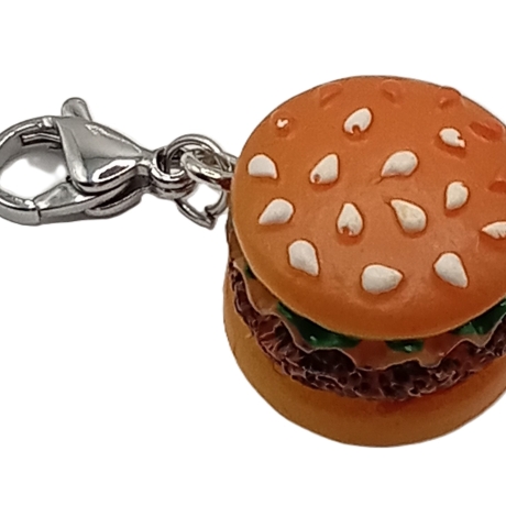 Burger Hamburger Charm Fast Food Clip Anhänger Bettelarmband