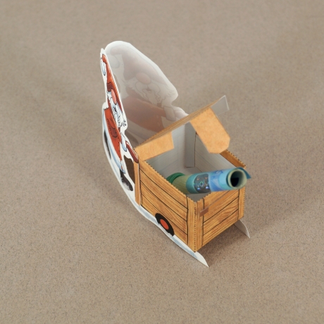Mini-Geschenkbox Wichtel 1, Bastelbogen zum Ausdrucken