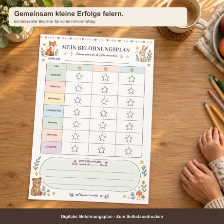 Belohnungsplan für Kinder zum Ausdrucken – 15 Seiten in 3 Designs