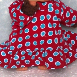 Kleid mit Volant Rot Dots Kleidung passend für Äffchen 20 cm Neu